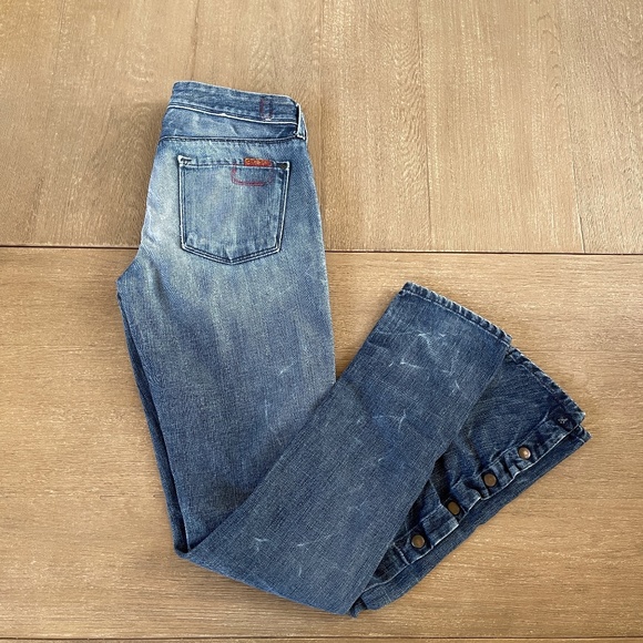 7 For All Mankind | Dark Roxanne Ripped Jeans Sz26 - Picture 1 of 6